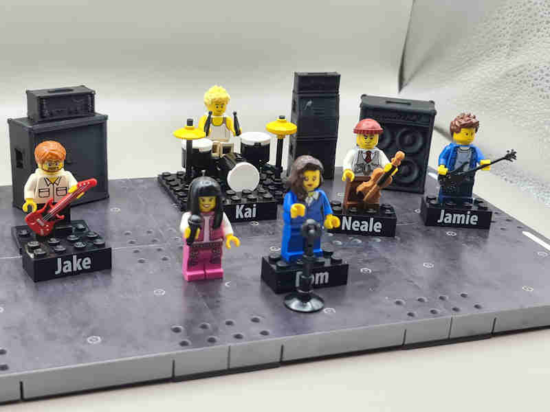 Kai's band, imagined in Lego